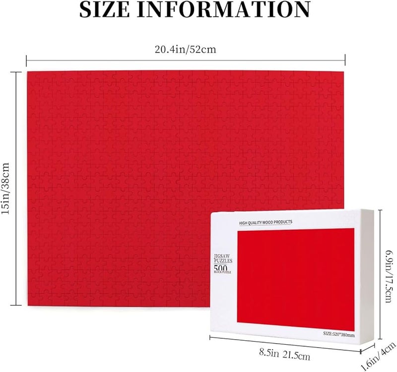 Phayah 500 Piece Jigsaw Puzzle For Adults Red Solid Color Home Decor Birthday Party - Image 4